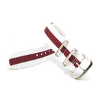 Military G10 NATO Strap, White and Red (Steel) | Straps House