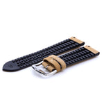 Khaki Leather and Rubber Hybrid Watch Strap | Quick Release | Straps House