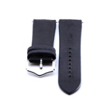 Black Leather and Rubber Hybrid Watch Strap | Quick Release | Straps House
