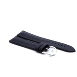 Black Leather and Rubber Hybrid Watch Strap | Quick Release | Straps House