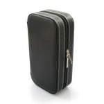 2 Watch Black Leatherette Travel Zipper Storage Case