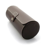 3 Watch Brown Leatherette Roll Travel Storage Case