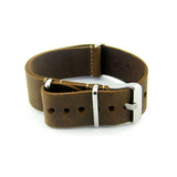 Vintage Brown Leather NATO Strap (Steel Buckle) | Straps House