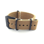 Pale Brown Leather ZULU Strap (Black Buckle) | Straps House
