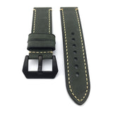 Dark Green Leather Watch Strap (Dark Buckle) | PAM Style Strap | Straps House