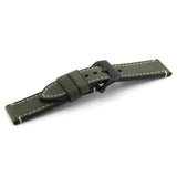 Dark Green Leather Watch Strap (Dark Buckle) | PAM Style Strap | Straps House