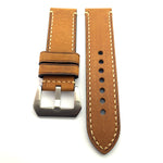 Classic Brown Leather Watch Strap (Steel Buckle) | PAM Style Strap | Straps House