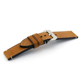 Classic Brown Leather Watch Strap (Steel Buckle) | PAM Style Strap | Straps House