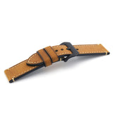 Classic Brown Leather Watch Strap (Black Buckle) | PAM Style Strap | Straps House