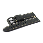 Black Textured Leather Watch Strap (Black Buckle) | Straps House